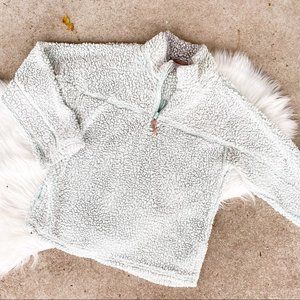Light Blue Sherpa Pull Over 1/4 Zip